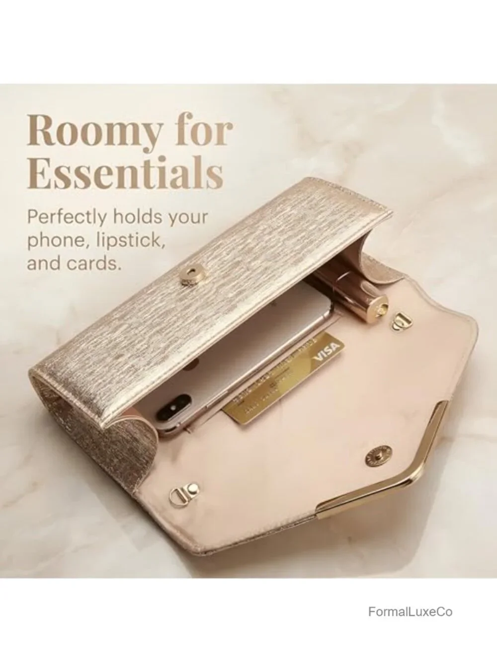 Initial Letter Gold Clutch Purse for Wedding Prom Evening Bag